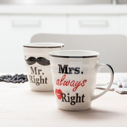 Las tazas Mr. Right y Mrs. Always Right son un regalo fantástico para el día de San Valentín, cumpleaños, bodas o cualquier ocasión especial.