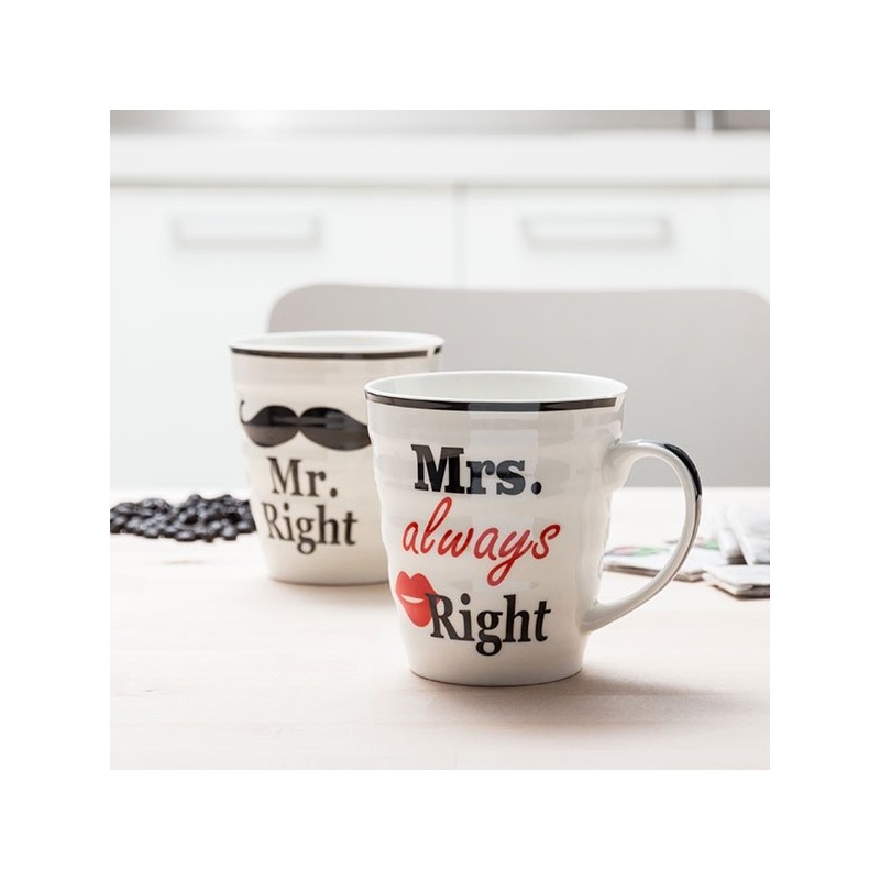 Les tasses Mr. Right et Mrs Always Right font un cadeau fantastique pour la Saint-Valentin, les anniversaires, les mariages ou toute autre occasion spéciale.