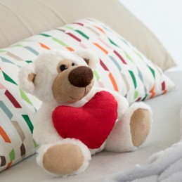 L'ours en peluche avec coeur vous séduira immédiatement.Idéal pour un cadeau romantique, il est tout doux, au toucher velouté.