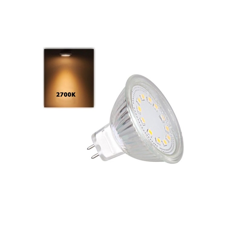 Ampoule LED GU5.3 - MR16 4W Lumière Chaude 300LM 12V