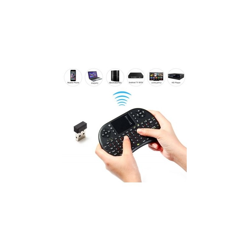 Mini clavier avec souris pour Smart TV – Android Box – Xbox – Playstation – Windows, design portable ergonomique facile à transporter et à manipuler.