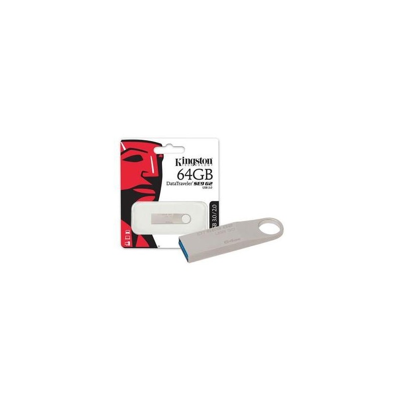 KINGSTON 64 GB USB 3.0-Stick Es verfügt über eine elegante Metallstruktur mit einem großen Ring zur einfachen Befestigung.
