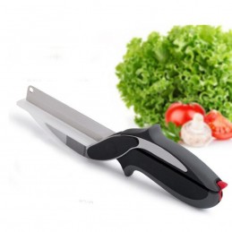 The secret is the smart 2-in-1 design with ergonomic power pressure handle, to easily and quickly cut the food you want