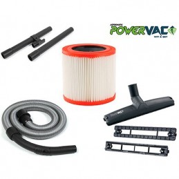 Powervac vacuum cleaner sucks solids and liquids, with 1200 W of power, Hepa Filter, with blow and self-cleaning function and capacity of 18 liters.