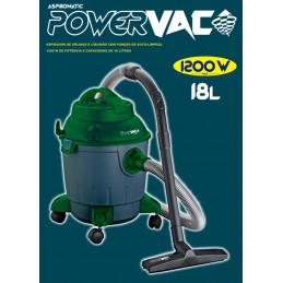 Aspirapolvere Powervac aspira solidi e liquidi, con 1200 W di potenza, Filtro Hepa, con funzione soffiante e autopulente e capacità di 18 litri.