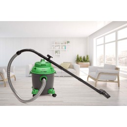 Aspirateur Powervac aspire des solides et des liquides, avec 1200 W de puissance, filtre Hepa, avec fonction soufflage et autonettoyant et capacité de 18 litres.