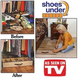 A Shoe Organizer that allows you to organize up to 10 pairs of shoes, is ideal for making the most of space in your home