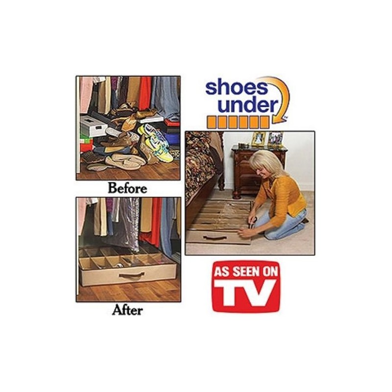 Um Organizador de Sapatos que permite organizar até 10 pares de sapatos, é ideal para aproveitar ao máximo o espaço da casa