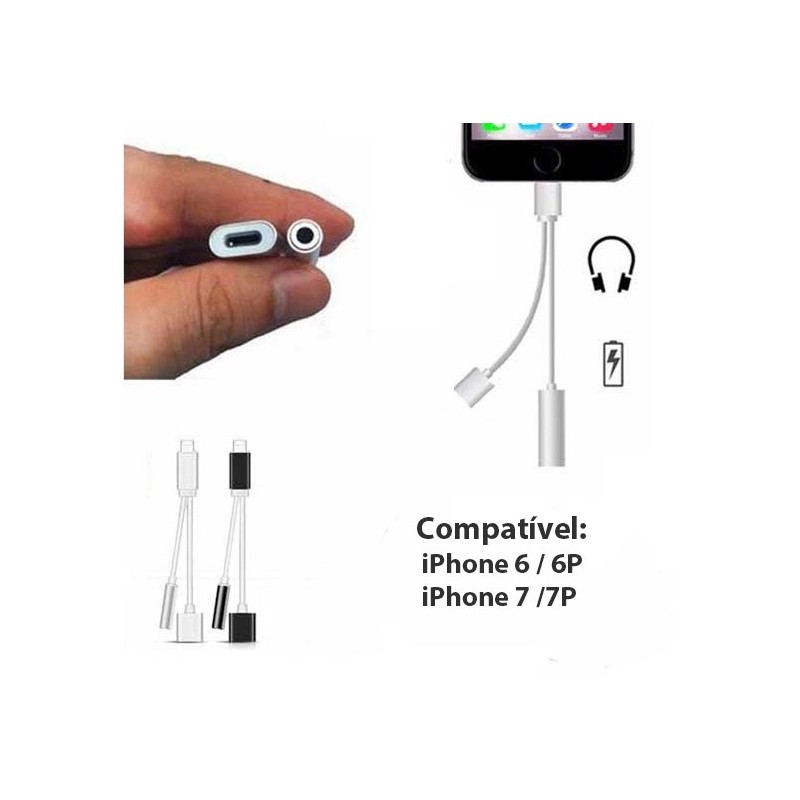 iPhone 2 in 1 cable - Charger + audio jack Listen to music and charge your iPhone at the same time