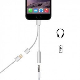 iPhone 2 in 1 cable - Charger + audio jack Listen to music and charge your iPhone at the same time