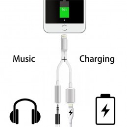 Cavo iPhone 2 in 1 - Caricabatterie + jack audio Ascolta la musica e ricarica il tuo iPhone allo stesso tempo