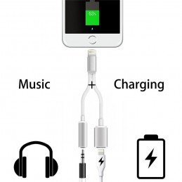 Câble iPhone 2 en 1 - Chargeur + prise audio Écoutez de la musique et chargez votre iPhone en même temps