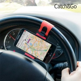 Muy fácil de instalar en el volante, este soporte permite un acceso rápido a diversas funciones como manos libres, contestar llamadas o utilizar el GPS.