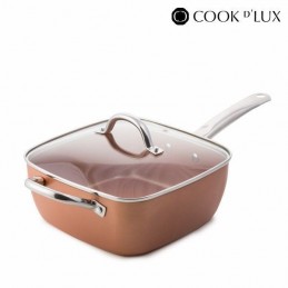 Deluxe multifunction ceramic frying pan Non-stick with ceramic coating, includes accessory for frying and steaming.