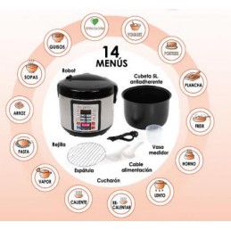 Appareil de cuisine programmable, vous pouvez cuisiner de manière infinie : rôtir, griller, cuire à la vapeur, frire, faire sauter, préparer des soupes, des pâtes, du riz et réchauffer
