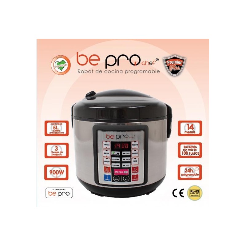 Appareil de cuisine programmable, vous pouvez cuisiner de manière infinie : rôtir, griller, cuire à la vapeur, frire, faire sauter, préparer des soupes, des pâtes, du riz et réchauffer