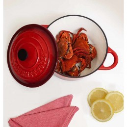 Sartén - Cocotte Redonda de Hierro Fundido 24 cm, Clasificada entre las mejores del mercado, fabricada en hierro fundido de alta calidad.