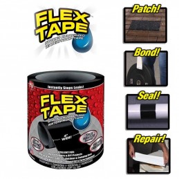 Flex Tape es una cinta súper resistente, de goma e impermeable que puede parchar, unir, sellar y reparar prácticamente cualquier cosa.