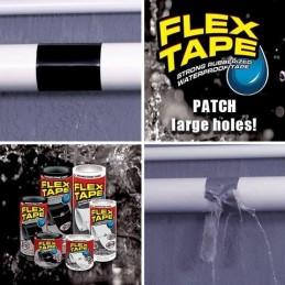 Flex Tape es una cinta súper resistente, de goma e impermeable que puede parchar, unir, sellar y reparar prácticamente cualquier cosa.