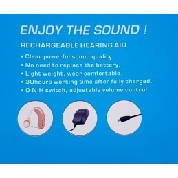 HP Rechargeable Sound Amplifier - 118 is a hearing aid with a discreet design perfect for hearing everything more clearly