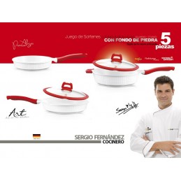Deluxe Titanium Frying Pan Set with Platinium Plus Coating - 5 Pieces, Prepare delicious dishes with this set of Professional frying pans