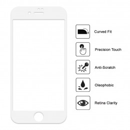Film Verre Trempé - Iphone 8 - Plein Écran, pour protéger l'écran, il est en verre trempé, 9x plus résistant que le verre ordinaire