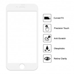 Gehärtete Glasfolie – iPhone 8 – Vollbild, zum Schutz des Bildschirms besteht sie aus gehärtetem Glas, 9x widerstandsfähiger als herkömmliches Glas