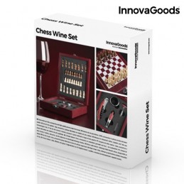 Perfeito e muito prático para festas e celebrações, já que é um jogo de xadrez e, ao mesmo tempo, um completo conjunto de acessórios para vinho.