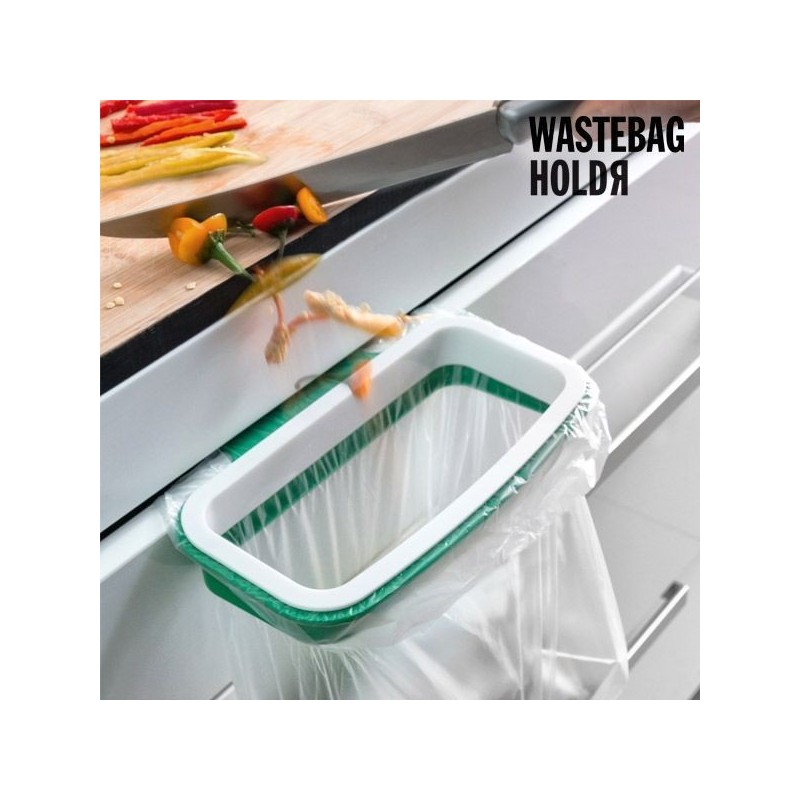 Soporte para bolsas de basura - Wastebag Trash Bag Holder es un accesorio muy práctico que permite reutilizar bolsas de plástico para la compra y utilizarlas como bolsas de basura