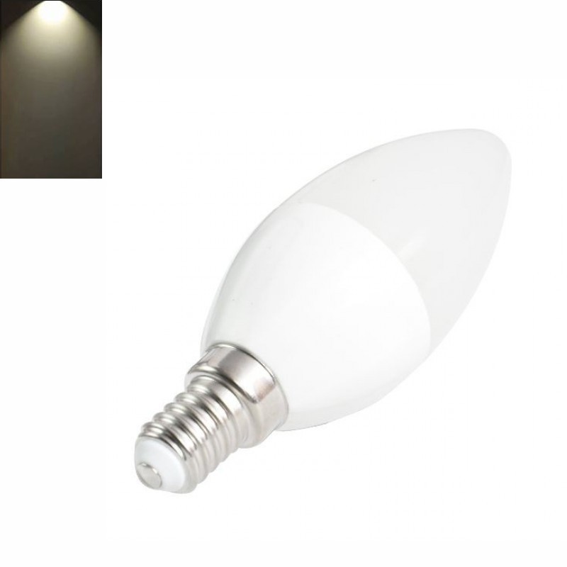 Bombilla LED Vela E14 6W 480 Lm Luz Neutra - 4200K, Consumen hasta un 85% menos de energía para producir la misma luz que una bombilla tradicional.