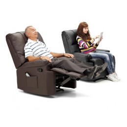 The Massage Armchair is an armchair with an elegant design that incorporates a vibration massage system and lumbar heat.