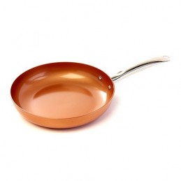 Cucina deliziosi piatti con queste padelle con rivestimento in ceramica color rame che permette al calore di diffondersi rapidamente e in modo uniforme.