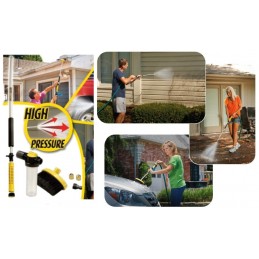 Just connect it to a hose. Ideal for cleaning terraces, swimming pools, chairs, windows, house entrances, cars, etc.