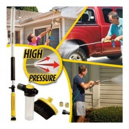 Just connect it to a hose. Ideal for cleaning terraces, swimming pools, chairs, windows, house entrances, cars, etc.