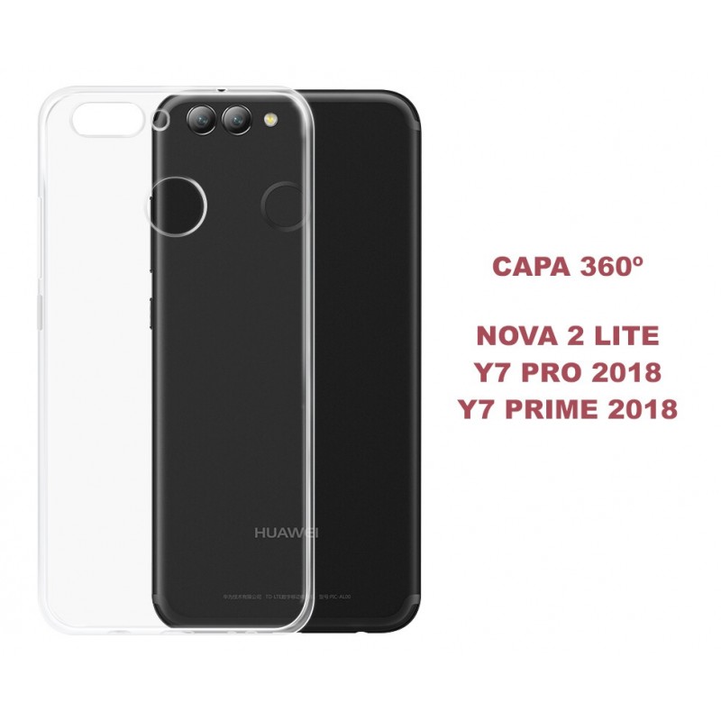 Cover doppia anteriore e posteriore in gel 360 - Huawei Y7 Prime - Pro 2018, Fornisci una protezione extra al tuo dispositivo con questa cover in gel di alta qualità