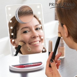 Magnifying LED makeup mirror offers excellent lighting, thanks to its 16 built-in fixed white LEDs.