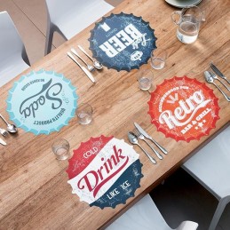 Retro Plate protective base, perfect for protecting and decorating your table! A fun protective base in retro style with a plate shape.