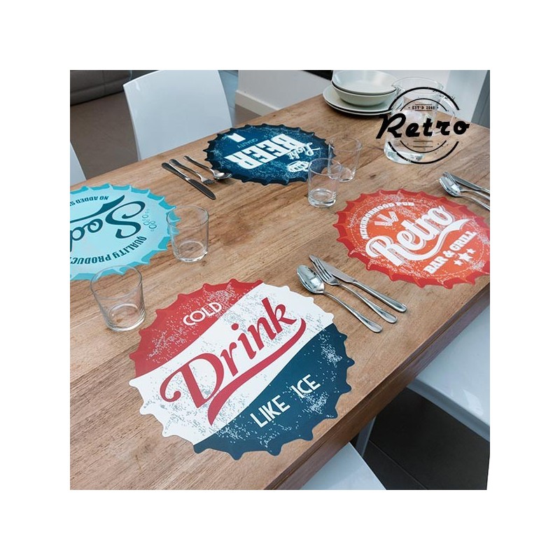 Retro Plate protective base, perfect for protecting and decorating your table! A fun protective base in retro style with a plate shape.