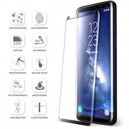 La película de vidrio Full Glue para protección de pantalla Samsung Galaxy S8 está hecha de vidrio templado, 9 veces más resistente que el vidrio común.