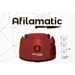 Electric knife sharpener with 60 W power with different sharpening areas for knives, scissors and even screwdrivers.