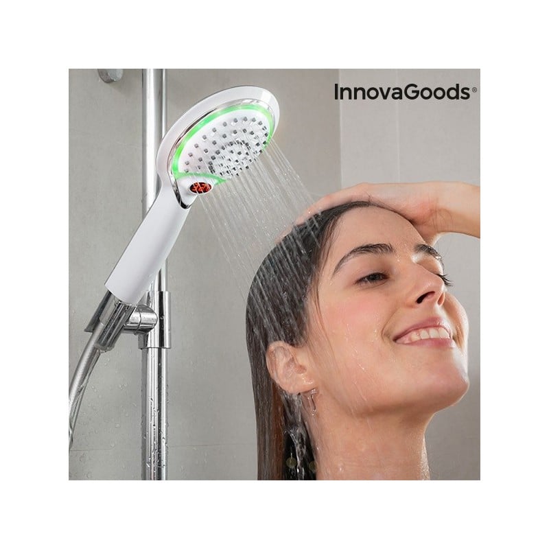 Controlla facilmente la temperatura dell'acqua con la nuova doccia a LED con sensore e indicatore di temperatura.