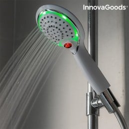 Contrôlez facilement la température de l'eau avec la nouvelle douche LED avec capteur de température et indicateur.