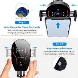 This Qi wireless car phone holder combines clip-on shape with the latest wireless phone charging technology.