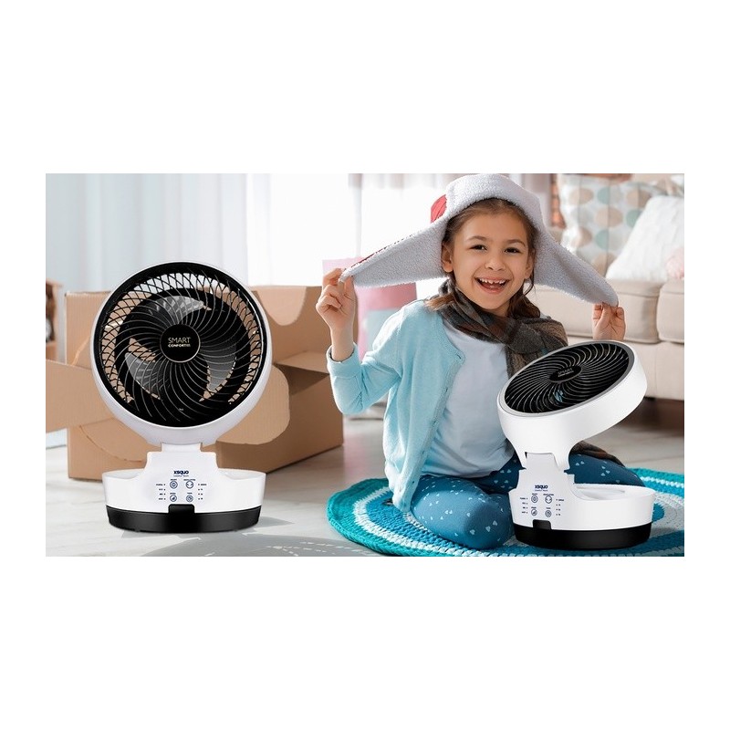 El ventilador Smart Comfort Portable 360 es plegable con control y circulación de aire para uso en verano e invierno