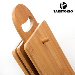 No te pierdas este set con 6 magníficas tablas y su soporte, apto para todo tipo de aperitivos o comidas.