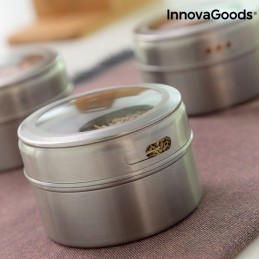 Set di spezie magnetiche in bambù - 7 pezzi Un set da cucina molto comodo e pratico, grazie al suo design magnetico originale e pratico e ai suoi materiali di qualità