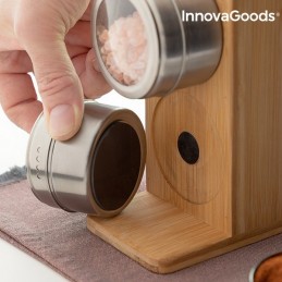Set di spezie magnetiche in bambù - 7 pezzi Un set da cucina molto comodo e pratico, grazie al suo design magnetico originale e pratico e ai suoi materiali di qualità