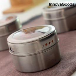 Magnetisches Bambus-Gewürzset – 7-teilig Ein sehr komfortables und praktisches Küchenset aufgrund seines originellen und praktischen magnetischen Designs und seiner hochwertigen Materialien