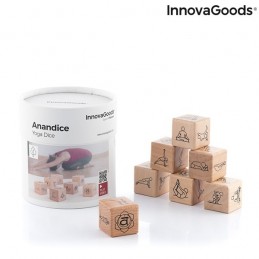 Wooden Yoga Dice Set - 7 Pieces, with practices and combinations.