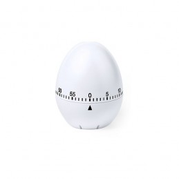 Egg-shaped plastic kitchen timer with a duration of 60 minutes.
